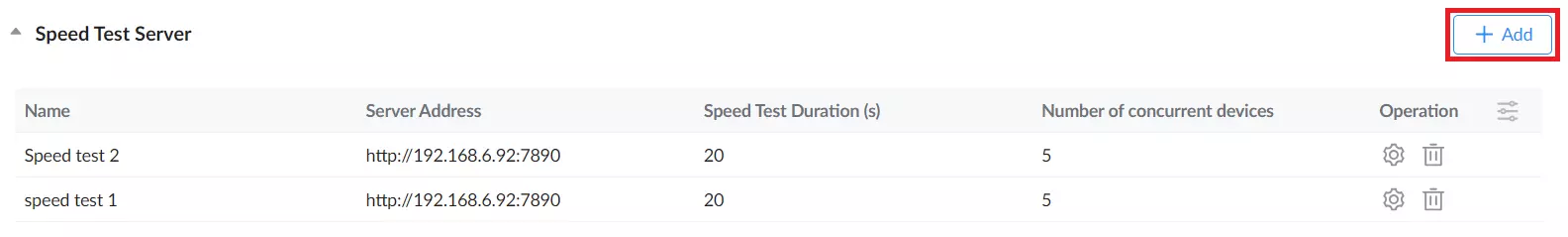 10 now to add this speedtest to the gdms cloud or gwn manager nagviate to organization → Global page → speed test server then click on Add button to add one multiples ones can be added - Documentation Center