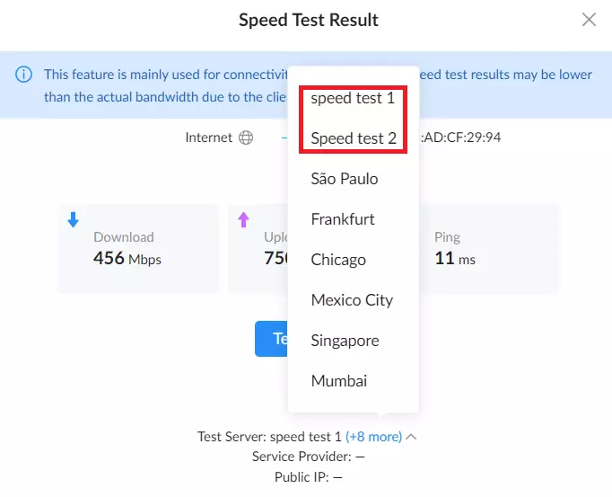17 after teh test is finished we can run again with differnet server in case we added more than one speed test server - Documentation Center