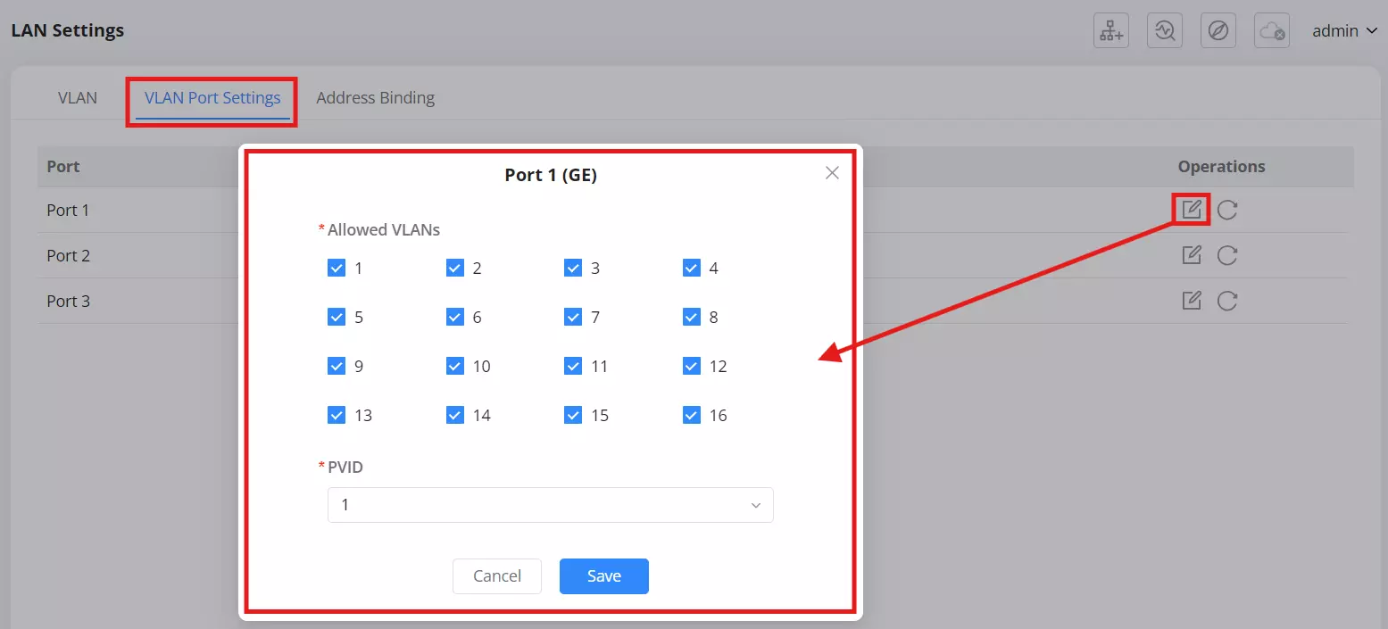 2 then the pvid and the allowed can be selected - Documentation Center