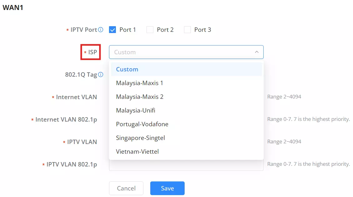 3 - working mode iptv - part 3 - ISP options - Documentation Center