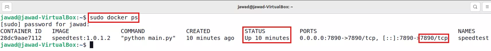 7 to check the stat run sudo docker ps - Documentation Center