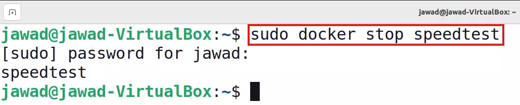 8 command to stop the speedtest - Documentation Center