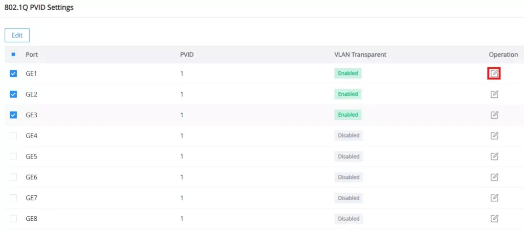 8021Q PVID Settings page - Documentation Center