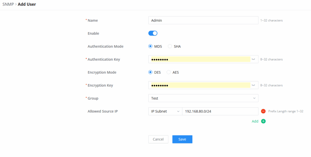 Add user - Documentation Center