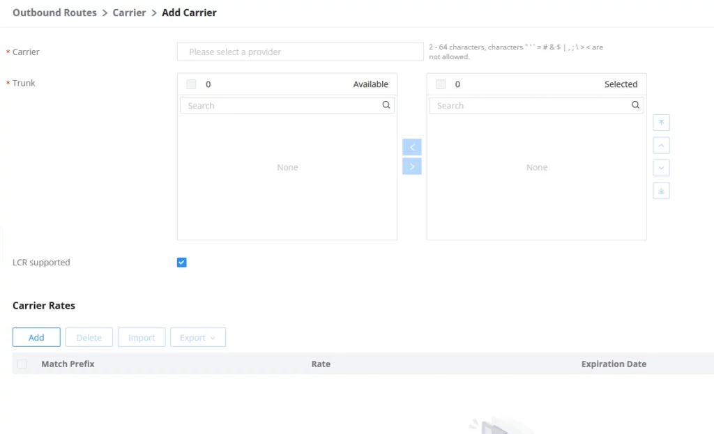 Add_Carrier - Documentation Center
