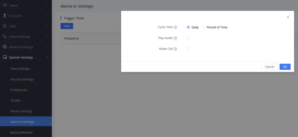 Alarm_In_Settings - Documentation Center