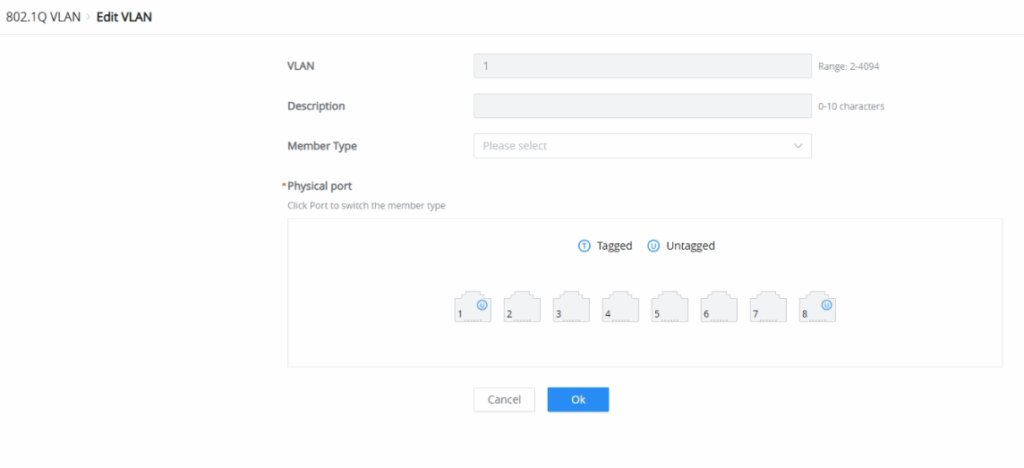 Edit default VLAN - Documentation Center