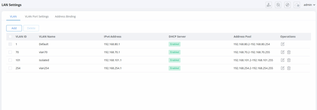 LAN Settings - Documentation Center