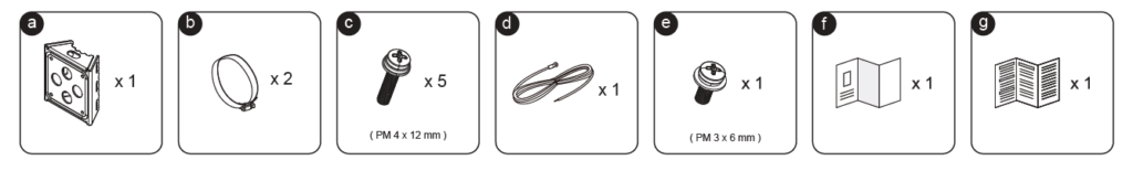 Package Content Pole Mount - Documentation Center Metal mounting plate with multiple holes (x1) — informative hardware part illustration, likely for mounting.