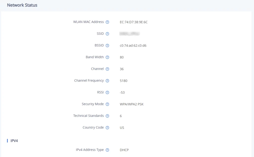 WP856 Network Status - Documentation Center