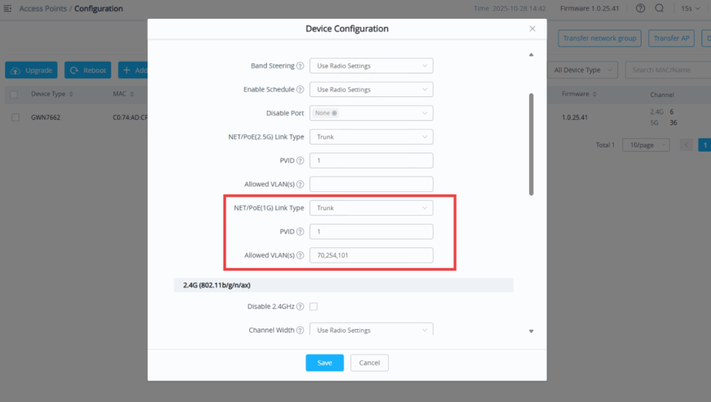 allowed vlans - Documentation Center