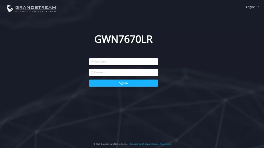 gwn7670LR login page - Documentation Center