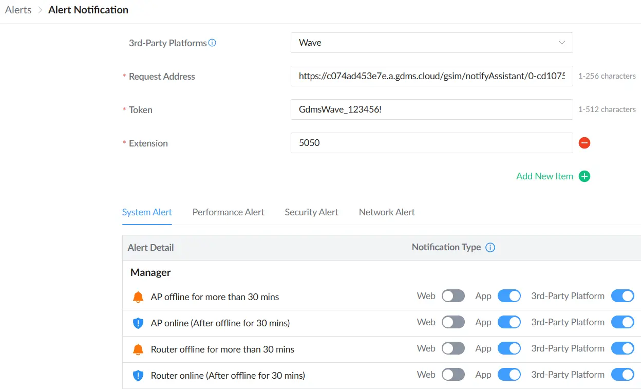 5 for each notifaiton select which way to be notifeid usign third party - Documentation Center