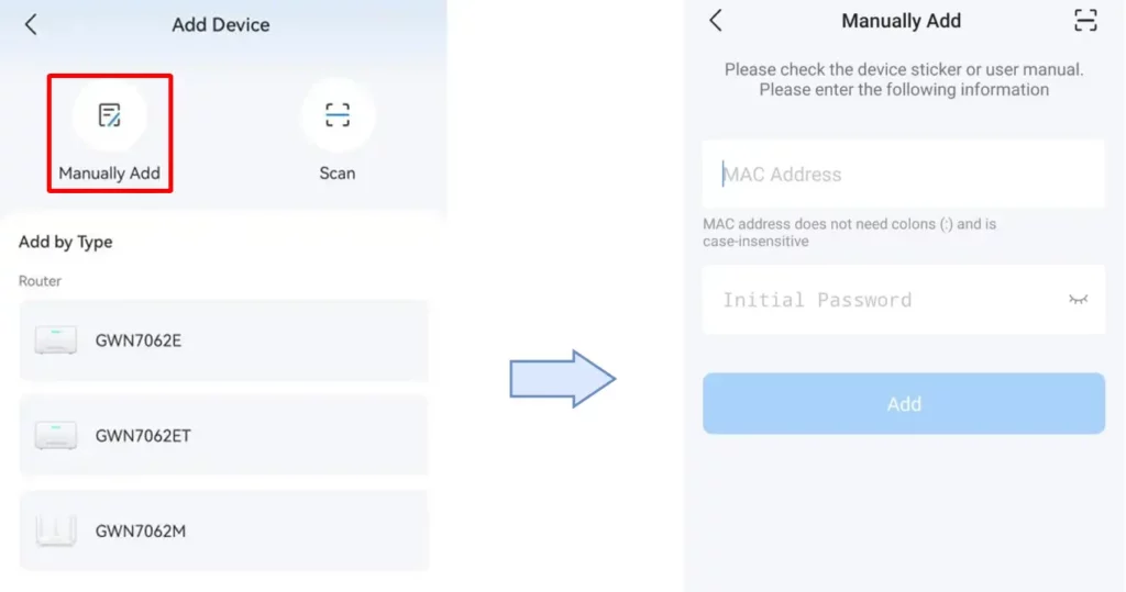 add device manually - Documentation Center
