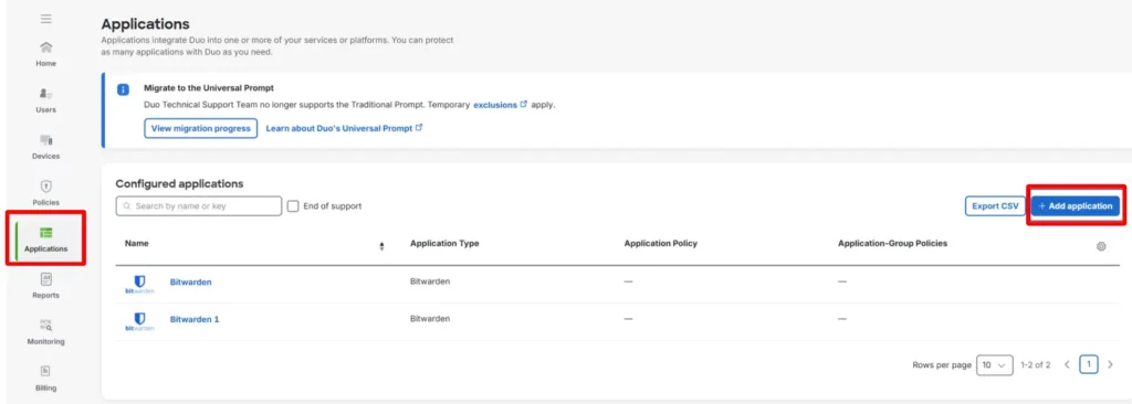 1 Duo → Applications - Documentation Center