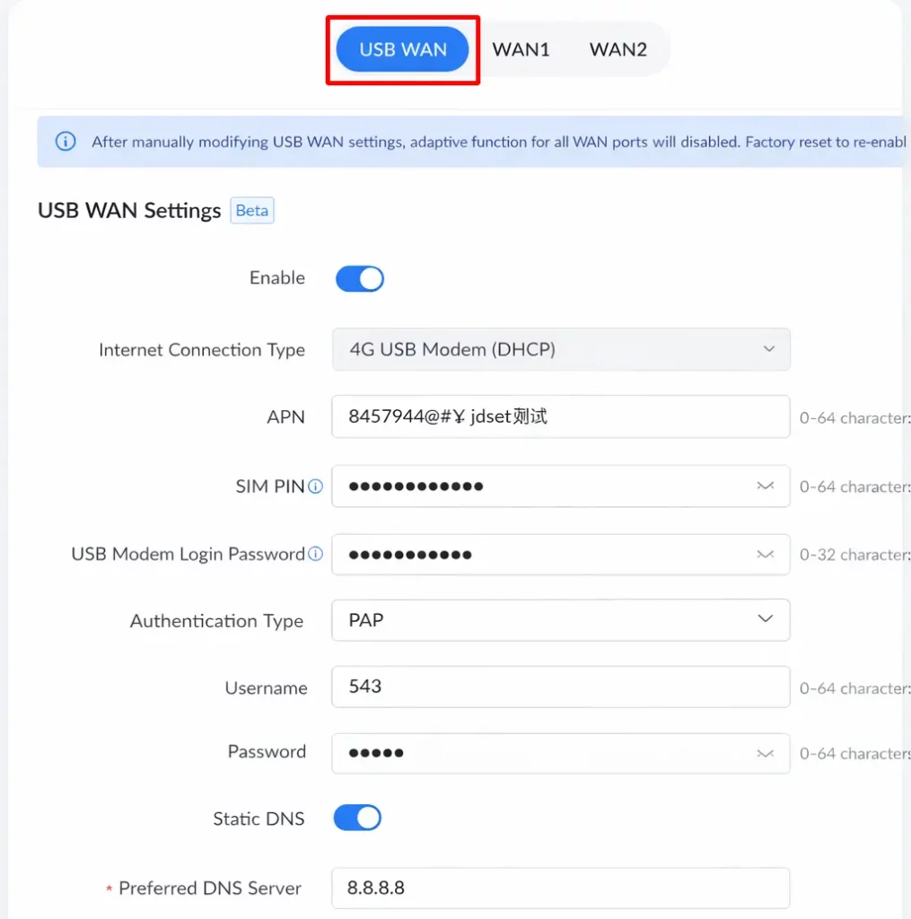 1 USB WAN - Documentation Center