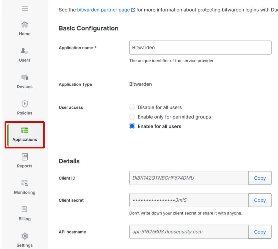 2 duo applications basid configuaton - Documentation Center