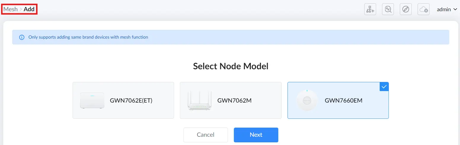 2 mesh after clicing onn add buton we can select the node model then we can click next - Documentation Center