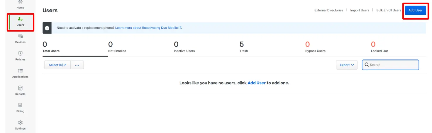 3 Duo add user - Documentation Center