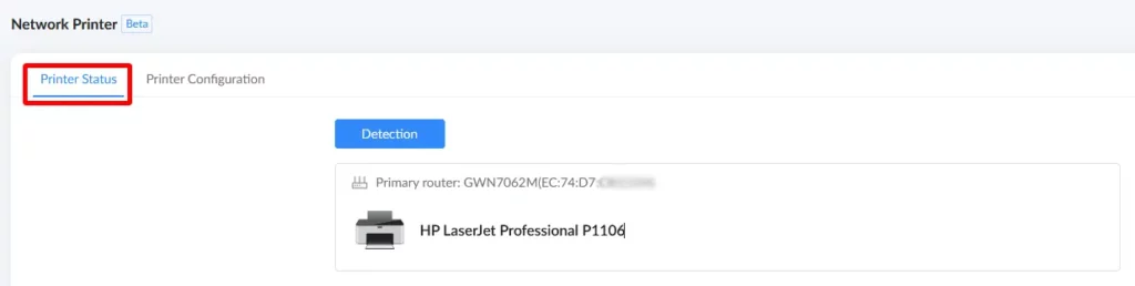 3 usb application → Network printer → printer status tab - Documentation Center