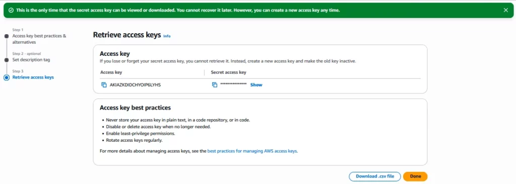 Access_Key_Created - Documentation Center
