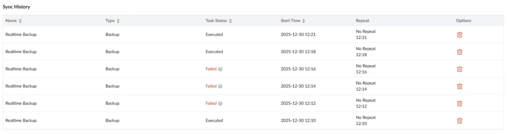 Backup_Sync_History - Documentation Center