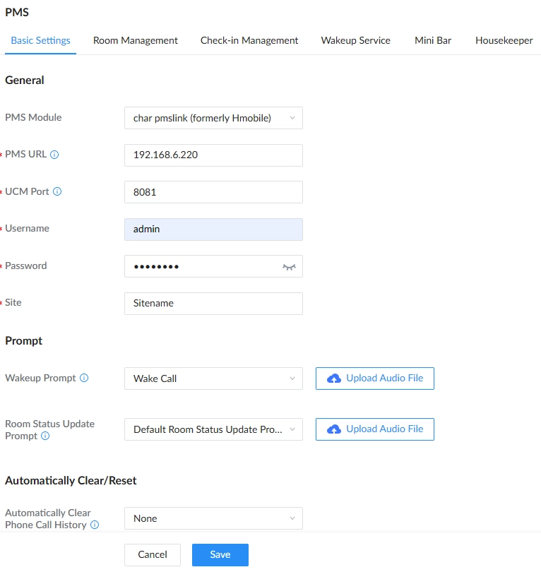 Char pmslink configuration1 - Documentation Center