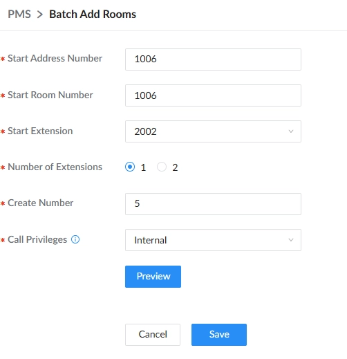 Create Rooms in Batches - Documentation Center