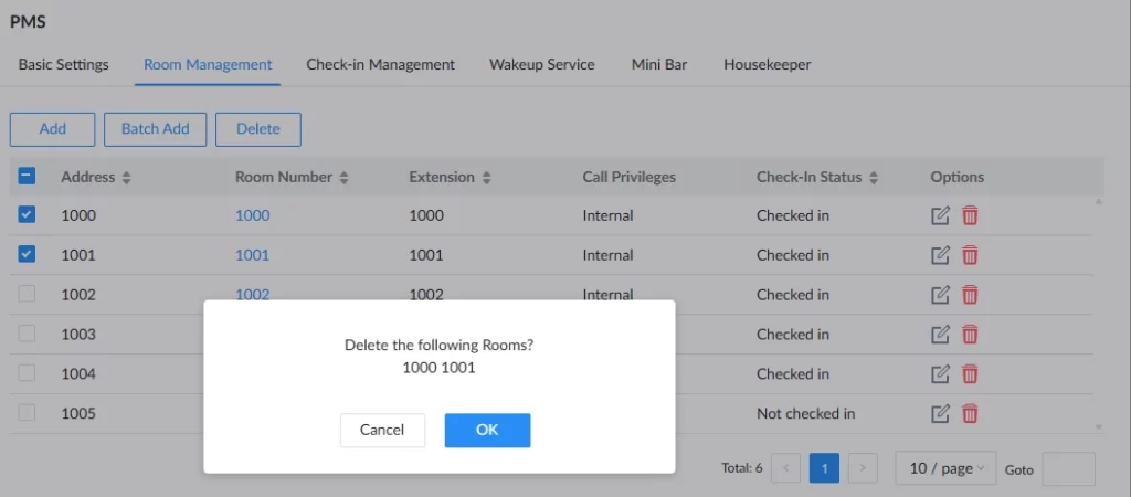 Delete Rooms In Batches - Documentation Center