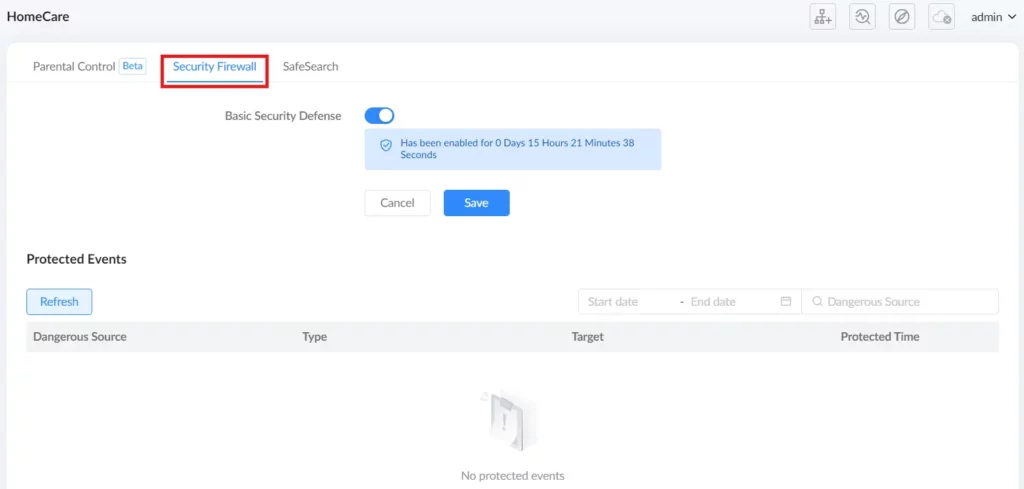 HomeCare - Security Firewall - Documentation Center
