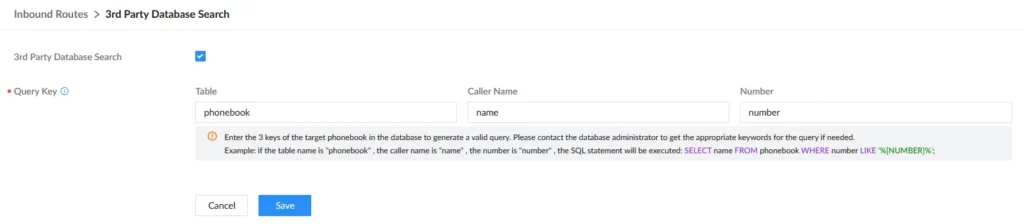 Inbound_Route_3rd_Party_Database_Search - Documentation Center