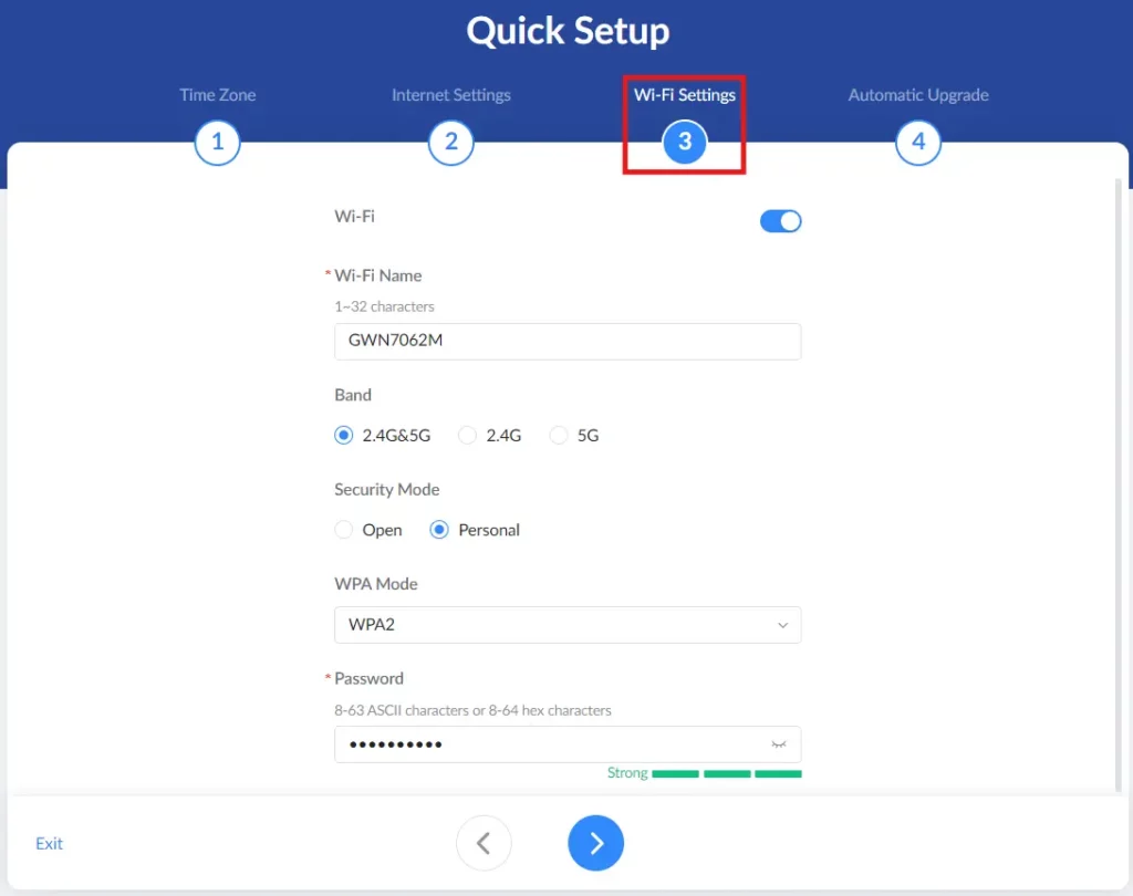 Quick Setup Wi Fi Settings - Documentation Center