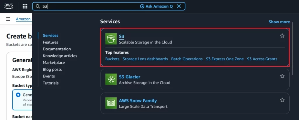 Search_S3_Storage_Service - Documentation Center