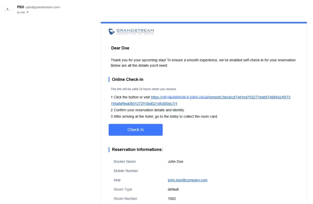 Self_Checkin_Email - Documentation Center
