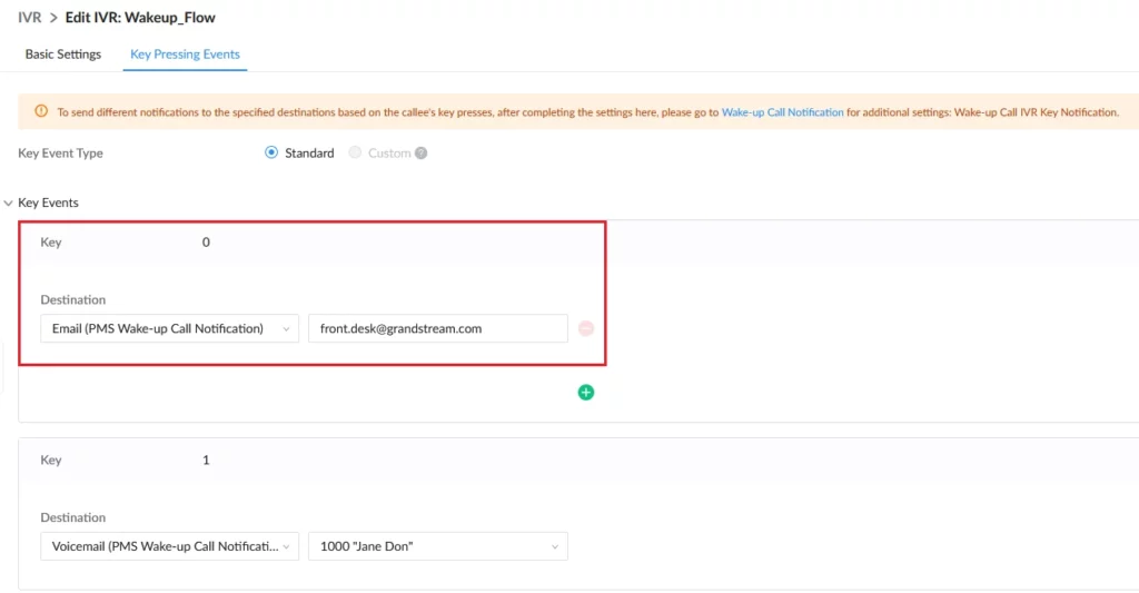 Wakeup_IVR_Key_Pressing_Settings - Documentation Center
