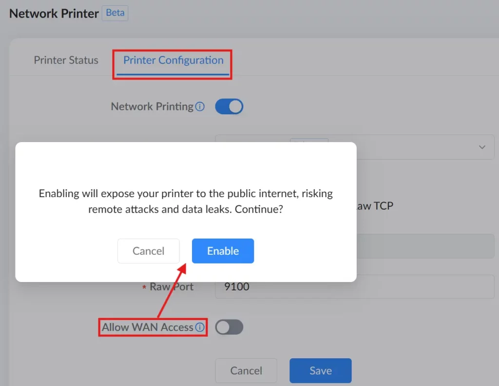 allow WAN Access - Documentation Center