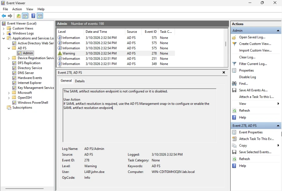 ADFS_SAML_LOGS - Documentation Center