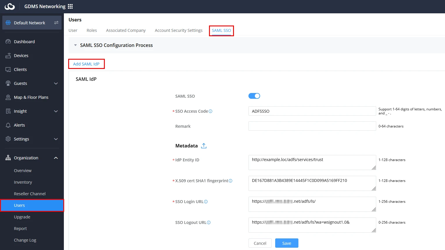 GDMS_SAML_IdP_Configuration_Page - Documentation Center