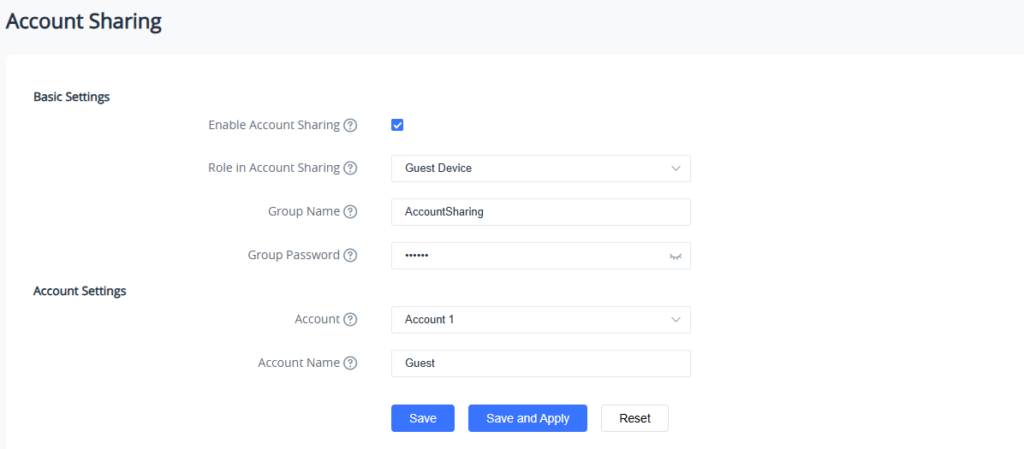 GHP611W Guest Account Sharing Page - Documentation Center