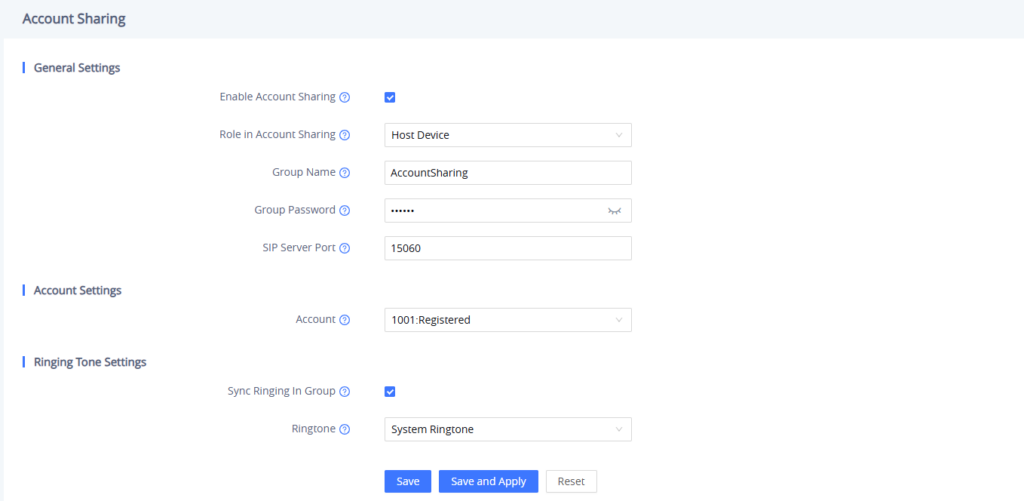 GRP2602 Host Account Sharing Page - Documentation Center