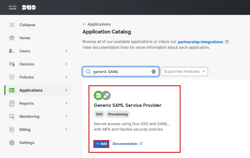 Generic_SAML_Service_Provider_DUO_App - Documentation Center