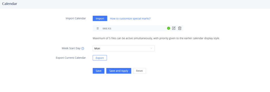 ICS file uploaded - Documentation Center