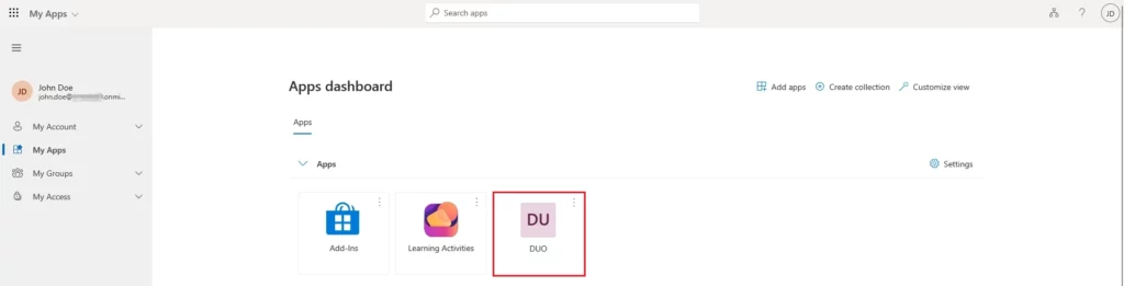 MyApps_DUO_Tile - Documentation Center