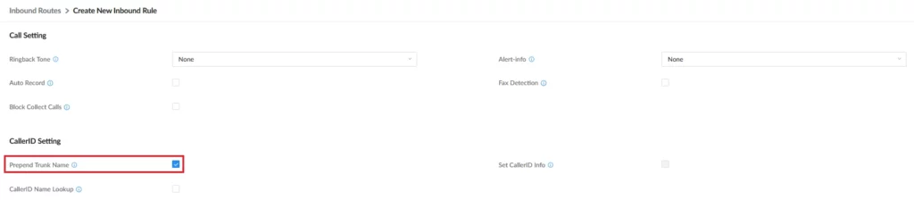 Prepend_Trunk_Name_Setting - Documentation Center