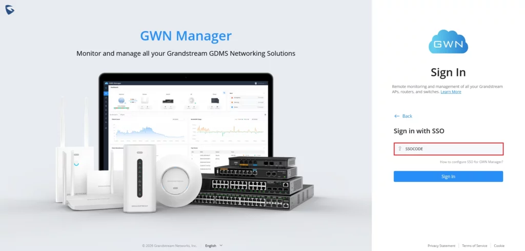 SSO_Code_PageGWN Manager - Documentation Center