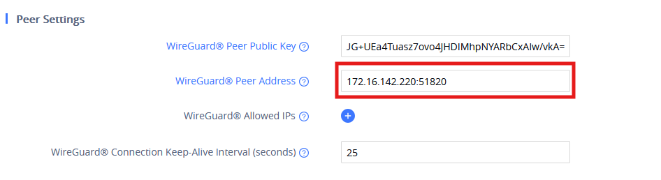 Wireguard Peer Address - Documentation Center