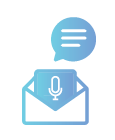 AI_Voice_Message_to_Text_Logo-01 - Documentation Center Microphone icon button for voice input on a blue gradient background.
