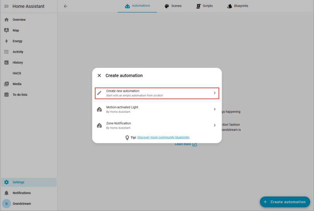 Create Automation - Documentation Center