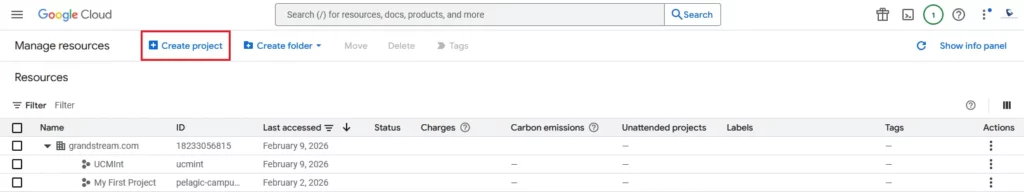 Create_New_Google_Cloud_Project - Documentation Center