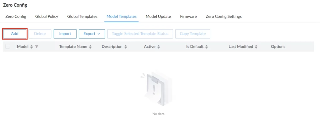 Add Model Template - Documentation Center